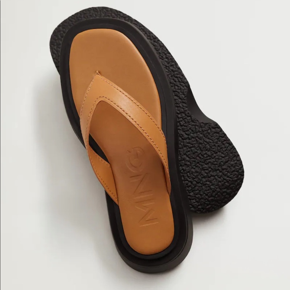 Mango platform leather sandals